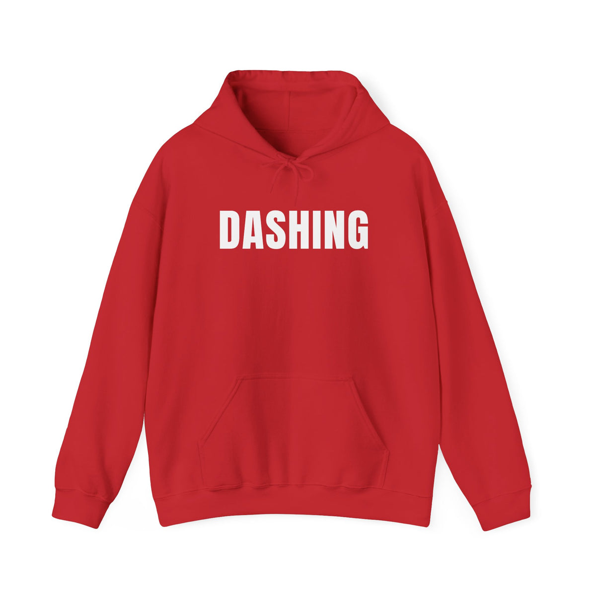 Dashing Hoodie | Red Block Letter Food Delivery Driver Pullover