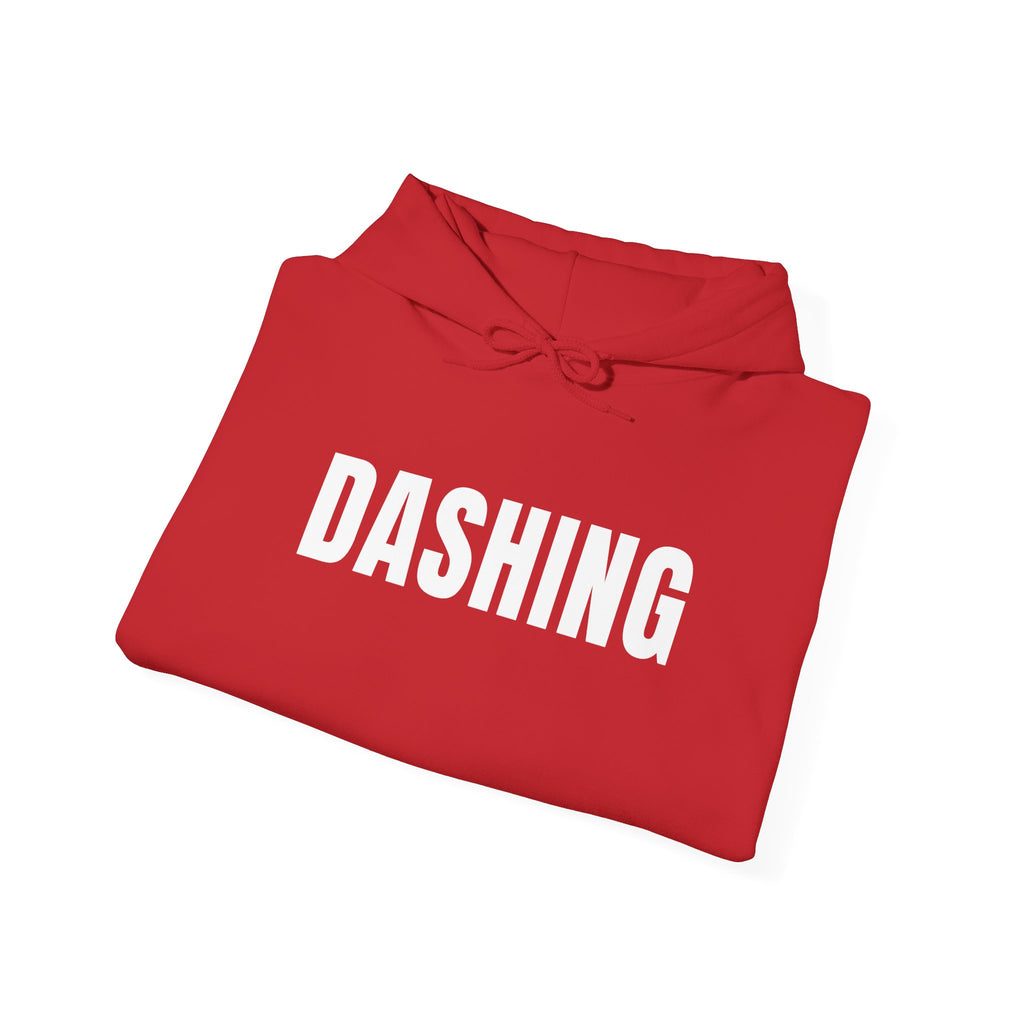 Dashing Hoodie | Red Block Letter Food Delivery Driver Pullover