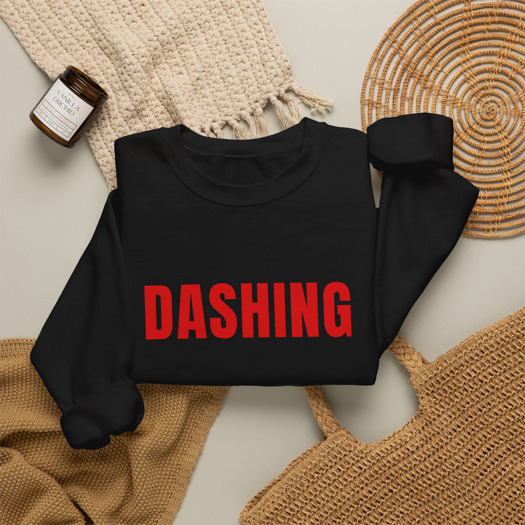 Dashing Crewneck | Red Letter Food Delivery Driver Sweatshirt (Black or White)