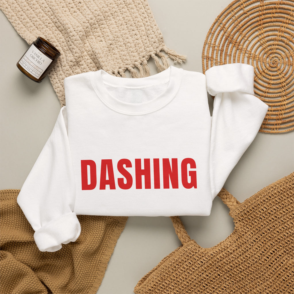 Dashing Crewneck | Red Letter Food Delivery Driver Sweatshirt (Black or White)